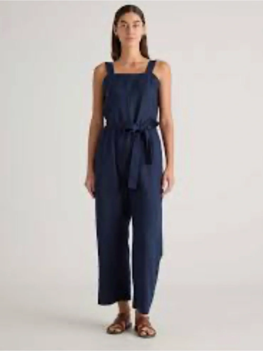 Quince 100% European Linen Square Neck Jumpsuit
